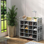 Simple Houseware 4-Tier 16 Cube Shoe Cubby Rack Organizer, Gray - Image 2