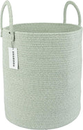 XUANGUO Cotton Rope Laundry Basket Hamper for Clothes, green by XUANGUO