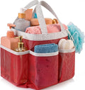 Handy Laundry Mesh Shower Caddy – 7 Pocket Portable Organizer Tote for Dorm, Gym, Travel & Bathroom – Quick Dry Collapsible Bag for College Essentials, Toiletries & Cleaning Supplies (Pink) by Handy+Laundry