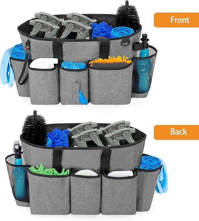 LoDrid Professional Cleaning Tote Caddy for Cleaning Supply, Gray - Image 5