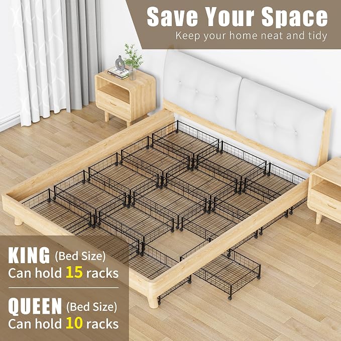 Hleelomi Under Bed Storage with Wheels, 360° Rotating, No-Assembly Underbed Storage Containers, 1 PACK - Image 7