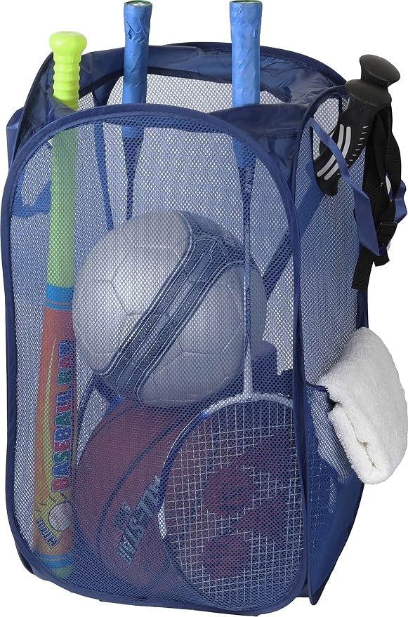 Simple Houseware Mesh Pop-Up Laundry Hamper with Side Pocket, 2 Pack - Image 4