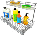 LYNK PROFESSIONAL® Pull Out Under Sink Kitchen Cabinet Organizer - 11.5 in. x 18 inch deep Drawer - Sliding Shelf Organizer for Cabinets and Undersink Storage Shelves - Lifetime Ltd. Warranty – Chrome by LYNKPROFESSIONAL