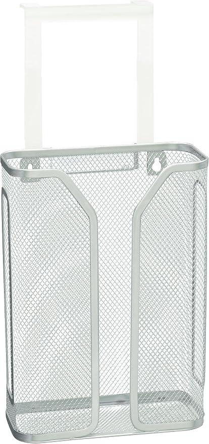 Deco Brothers Over The Cabinet Door Grocery Bag Holder, Silver - Image 5