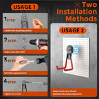 Large Strong Magnetic Hooks Heavy Duty Garage Big Magnet Hooks Extra Strength Magnetic Utility Storage Hook Hanger with Anti Slip Coating for Garden Indoor Outdoor Hanging Tools 2 Pcs Orange - Image 6