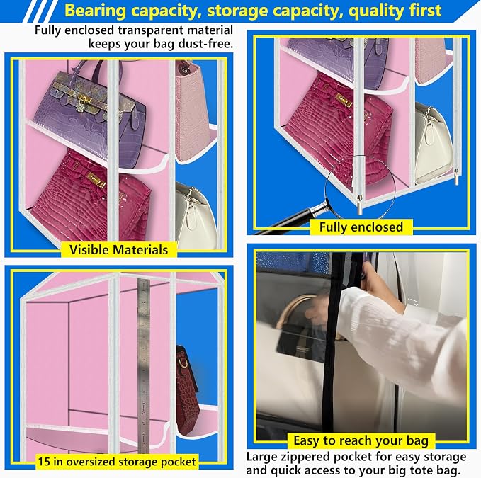 Purse Organizer for Closet, Heavy Duty Hanging Handbag Storage - Image 4