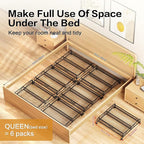 Under Bed Shoe Storage Organizer, 2 Pack Under Bed Storage Containers with Wheels for Under Bed Shoe Organizer Drawer Space Saving for bedroom - Image 9