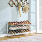 Hoctieon 3 Tier Durable Mesh Style Shoe Rack, Entryway Shoe Shelf, Shoe Rack FreeStanding, Shoe Storage Organizer, Shoe Rack for Closet, Space Save For bathroom, Hallway, Bedroom, Living Room, White - Image 4
