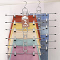 Pants & Skirt Hangers with Clips, Newly Upgraded Detachable - Space Saving Hangers, 6-Tiers Foldable Skirt Hangers for Women - Hanging Closet Organizer and Storage-2pack, Patent Pending by Lumigens