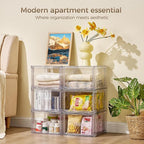 Vtopmart 4 Pack Clear Stackable Closet Storage Drawers 15QT, Medium - Image 4