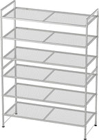 Simple Houseware 3-Tier Stackable Mesh Shoe Rack, Silver - Image 6
