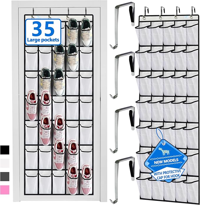 Shoe Rack for Door, Over Door Shoe Organizer for Closet by Zebricolo