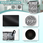 Grey Snake Print Laundry Basket Oxford Cloth Foldable Hamper 18.9x16.5 In - Image 4