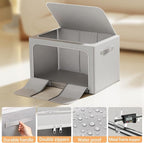 Clothes Storage Bins with Metal Frame Foldable Storage Box Clothes Organizers Storage Containers for Clothes Sheets Blankets Books Toys Gifts and Holiday Decorations (66Lx3 Pack) - Image 5