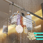 HapiRm Hanging Shower Caddy Organizer - No Drilling Shower Organizer with Hooks, Rustproof & Waterproof 304 Stainless Steel Bathroom Shelves - Silver (1 Basket) - Image 5