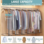 Liuoud Clear Garment Bags for Hanging Clothes 10” Gusseted, 6 Pack, 40” | Suit Bags for Closet Storage with Large Metal Zipper, Breathable odorless Hanging Plastic Clothes Cover for Coat Dress Fur - Image 2