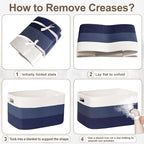 60L Woven Laundry Basket Hamper with Handles, Gradient Blue - Image 6