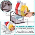 Sorbus Pull-Out Under Sink Organizer, Mesh Construction (Bronze, 1 Pack) - Image 4