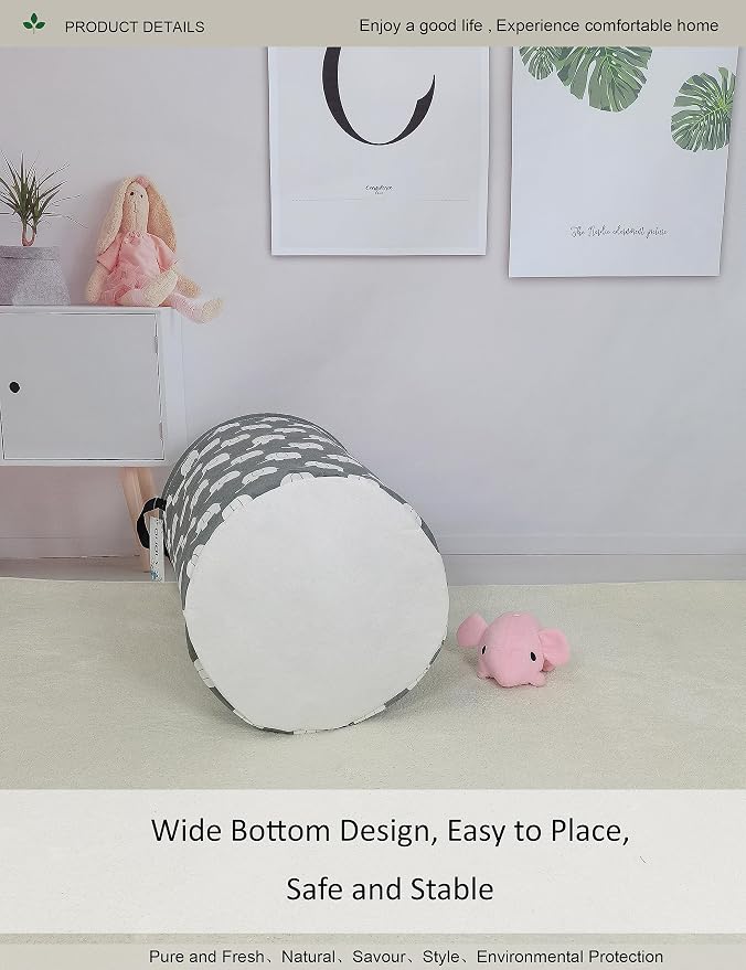 Round Elephant Laundry Hamper Waterproof Fabric Home Storage - Image 7