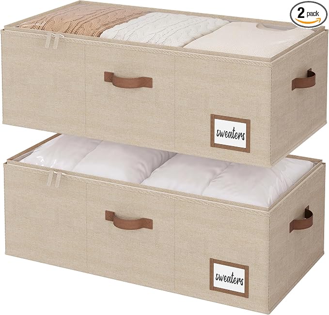 StorageWorks 10 Inch Tall Under Bed Storage Containers with Clear Lid by StorageWorks