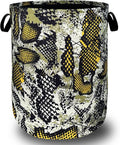 Retro Snake Laundry Basket Oxford Cloth Foldable Hamper 18.9x16.5 In by SELIONLIKN