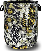Retro Snake Laundry Basket Oxford Cloth Foldable Hamper 18.9x16.5 In by SELIONLIKN