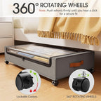 Yecaye Under Bed Storage with Wheels, 2 Pack Under Bed Storage Containers, Large Under Bed Rolling Storage with Clear Window & Label, Bedroom Storage Organizer for Clothes, Shoes, Books, Blankets - Image 4