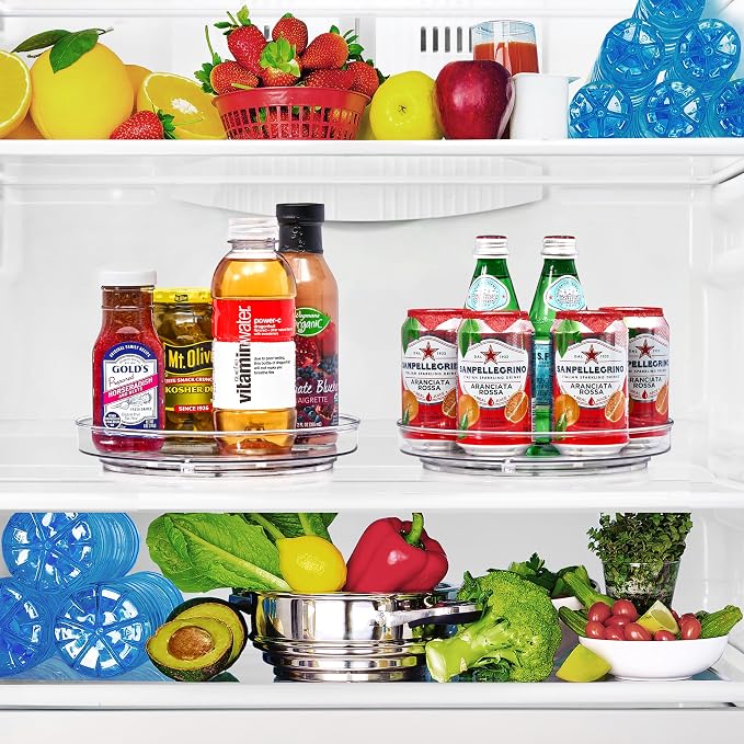 Sorbus Lazy Susan Organizer, Clear Turntable Organizer (Flat 4 Pack) - Image 3