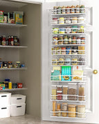 Moforoco White 9-Tier Over The Door Pantry Organizer, Pantry Organization And Storage, Metal Hanging Spice Rack Shelves Door, Home & Kitchen Essentials, Laundry Room Bathroom Organization by MOFOROCO