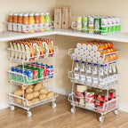 OKZEST Pantry Organizers and Storage Cart with Upgraded Metal Hub Casters by OKZEST