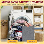 110L Laundry Hamper with Lid, Reinforced Sturdy Large Laundry Hamper with Handle and Lid, Collapsible Clothes Basket Organizer with Removable Liner Bag, Tall Dirty Clothes Bin for Dorm Bedroom - Image 5
