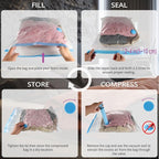 Vacuum Storage Bags 7 Pack Medium for Clothing Travel with Hand Pump - Image 6