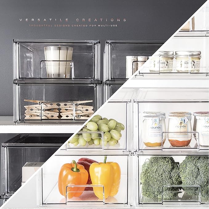BINO | Stackable Storage Drawers, Small - Clear | THE CRATE COLLECTION | Storage Bins With Drawers | Bathroom Organizers | Under Sink Organizer | Vanity Cabinet Home Organization - Image 4