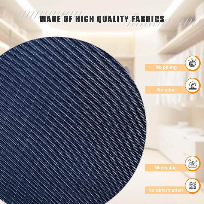 Hanging Closet Organizer 5-Shelf, Oxford Fabric Wardrobe Storage, Navy Blue | Easy-mount foldable design holds clothes, handbags, shoes & accessories; washable Oxford fabric, sturdy and space-saving. - Image 4