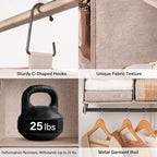 StorageWorks Hanging Closet Organizer with Rod, 4 Sections, 2 Tiers, Brown | Maximize Closet Space with 4 Open Sections and Built-in Rod for Hanging Clothes Below - Image 4