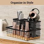 Hair Tool Organizer Countertop, Breathable Metal & Bamboo, Heat-Resistant - Image 4