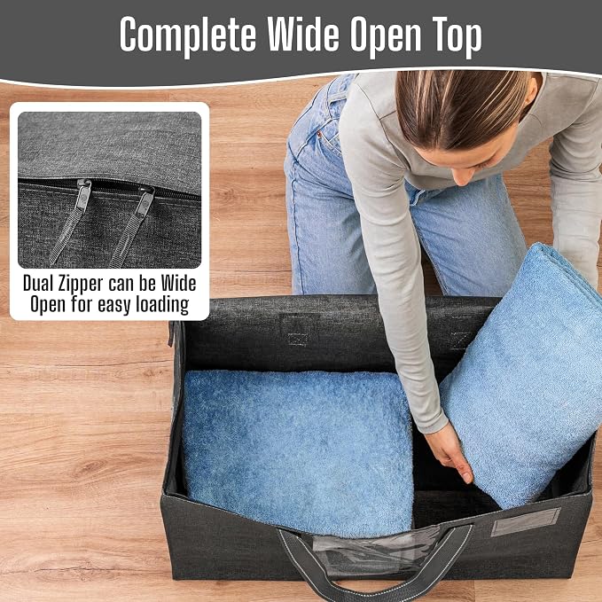 VENO Moving Bags, Wide Open Top, Clear Window, Gray, 6 Pack - Image 3