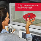 Rubbermaid 16-Piece BPA-Free Plastic Food Storage Set, Red Vented Lids - Microwave, Dishwasher Safe: Perfect for Meal Prep, Leftovers, and Kitchen Organization - Image 3