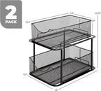 Sorbus Pull-Out Under Sink Organizer, Mesh Construction (Black, 2 Pack) - Image 3