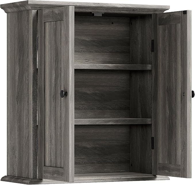 ChooChoo Bathroom Wall Cabinet with 2 Doors, Over The Toilet, Farmhouse - Image 7