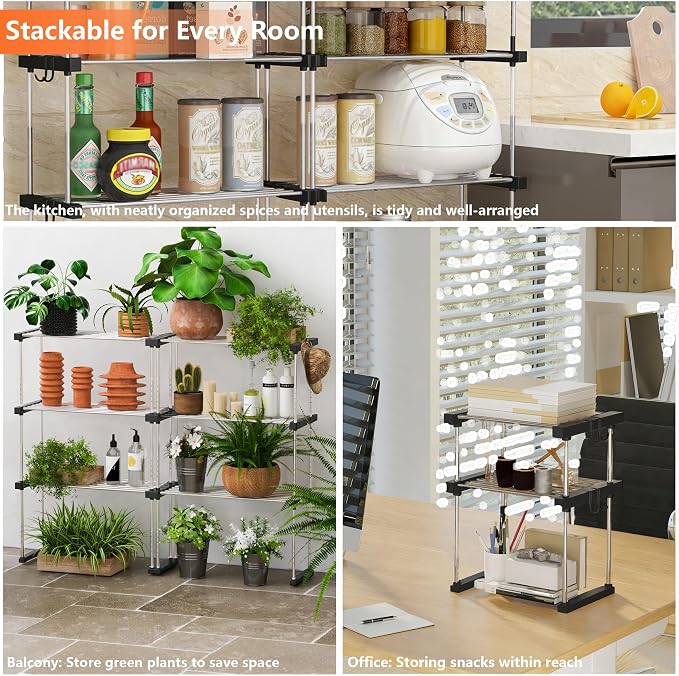 BLULEE Expandable Under Sink Organizer, No-Drill Adjustable Shelf - Image 5