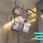 HapiRm Hanging Shower Caddy Organizer - No Drilling Shower Organizer with Inclined Shelf, Rustproof & Waterproof 304 Stainless Steel Bathroom Caddy - Black - Image 5