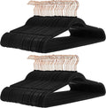 Amazon Basics Slim Velvet Non-Slip Space Saving Suit Clothes Hangers, Closet Organizer, Black/Rose Gold, 100-Pack by AmazonBasics