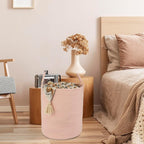XUANGUO Cotton Rope Laundry Basket Hamper for Clothes, coral pink - Image 5