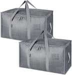 BALEINE 2-Pack Oversized Moving Bags with Reinforced Handles, Heavy-Duty Storage Tote for Clothes, Moving Supplies (Winter Grey, 2-Pack) by BALEINE