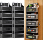 2 Pack 5 Tier Over the Door Organizer Space-Saving Storage for Any Room | Black Hanging Closet Organizer with 10 Mesh Pockets and Clear Windows, Closet Organizers and Storage for Bathroom, Bedroom by Unknown