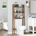 UTEX Over Toilet Bathroom Organizer, 3-Tier Storage Shelf Rack, Wood Grain - Image 2