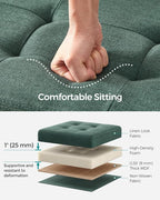 SONGMICS 43.3 Inches Folding Storage Ottoman Bench, Load 660 lb | Ottoman Foot Rest, Storage Chest, for Living Room, Entryway, Forest Green and Ink Black, MINOTA Collection ULSF077C01 - Image 4
