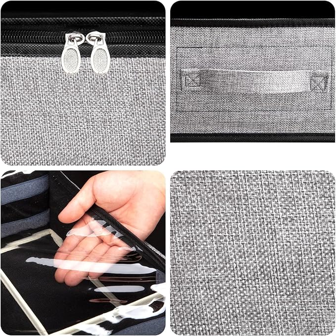 Set of 2, Under Bed Shoe Storage Organizer, Light Grey - Image 2