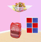 Simple Houseware Mesh Pop-Up Laundry Hamper with Side Pocket, 2 Pack, Red - Image 5